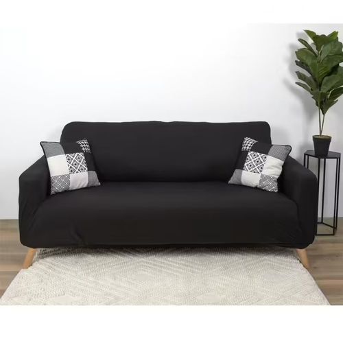 Housse De Canapé 3 Places "Extensible" 80x230cm Noir Reve Nouveau
