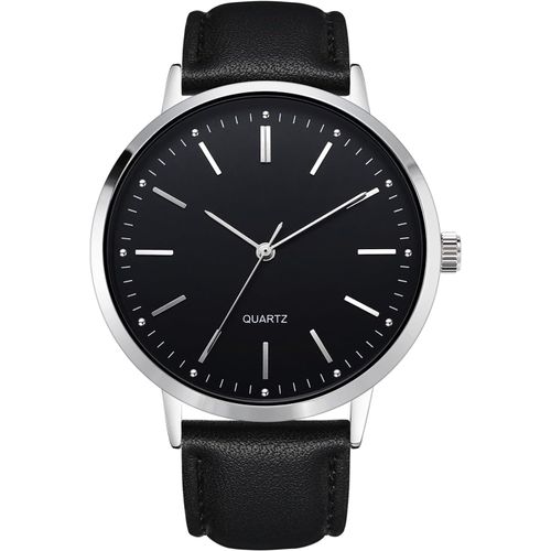 Eryi-Montre Classique Pour Homme Avec Bracelet En Cuir - Montre À Quartz Classique Moderne - Facile À Lire - Pour Homme D'affaires Et Décontracté - Minimaliste