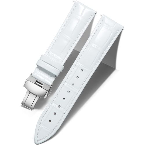 Eryi-Bracelet De Montre En Cuir Femme Homme 12mm-24mm Bracelet De Remplacement Avec Boucle De Déploiement Papillon Argent/Or/Or Rose