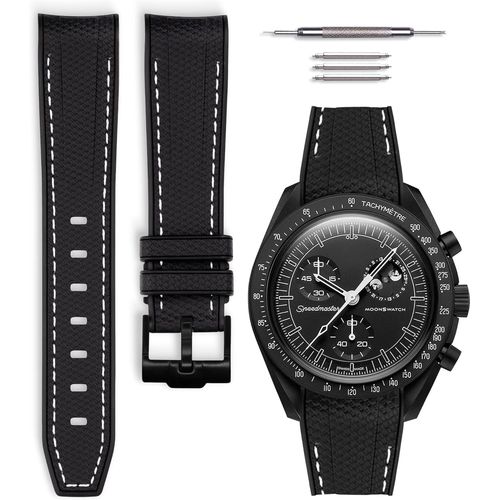 Eryi-Bracelet De Montre Caoutchouc Compatible Avec Omega X Swatch Moonswatch 20mm
