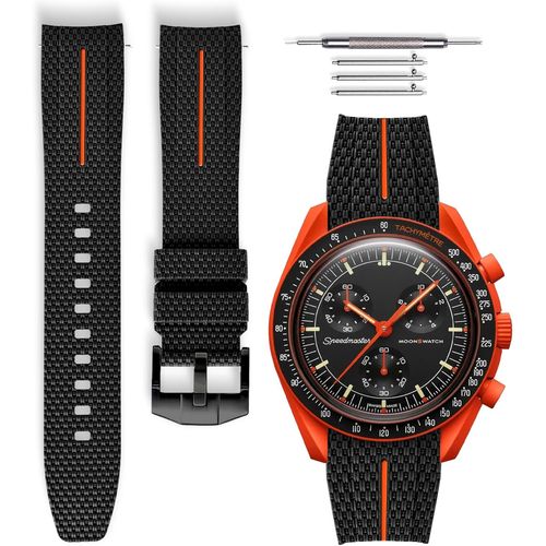 Eryi-Bracelet De Montre Caoutchouc Universel À Dégagement Rapide Compatible Avec Omega X Swatch Moonswatch 20mm
