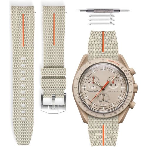 Eryi-Bracelet De Montre Caoutchouc Universel À Dégagement Rapide Compatible Avec Omega X Swatch Moonswatch 20mm