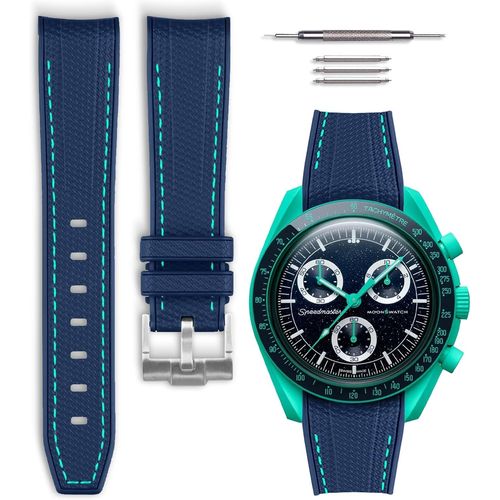 Eryi-Bracelet De Montre Caoutchouc Compatible Avec Omega X Swatch Moonswatch 20mm