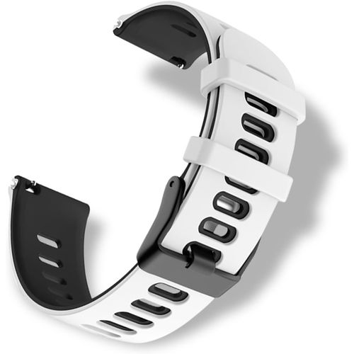 Eryi-Bracelet Silicone Pour Largeur Pattes De Montre 22mm, Doux Et Confortable, Étanche, Bracelet De Remplacement Sport Pour Hommes Femmes - Blanc Noir