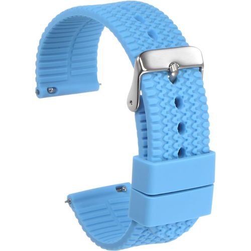 Eryi-Bracelet De Montre En Silicone De 24 Mm De Largeur Avec Boucle En Acier Inoxydable Plaqué, Libération Rapide, Bracelet En Caoutchouc Souple Pour Hommes Et Femmes, Bleu