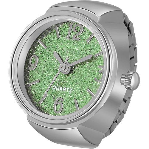 Eryi-Montre Bague Montre Doigt Montre À Quartz Analogique Avec Cadran Numérique - Bracelet Élastique Pour Homme Et Femme