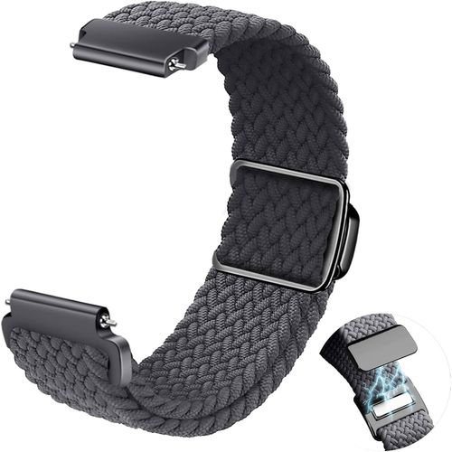Eryi-Tressés Sport Bracelet Pour Homme Femme, Sport Élastique Tissées Nylon Remplacement Bracelet Magnétique 22mm 20mm - Gris