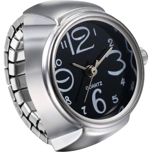 Eryi-Montre Pour Homme Et Femme Simple Et Élégant Grand Cadran Numérique Cadran Sangle Élastique Bague Montre Unisexe