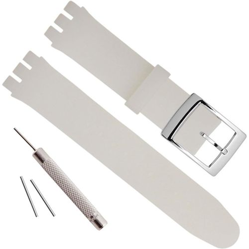 Eryi-Bracelet De Montre En Caoutchouc De Silicone Étanche Avec Boucle En Acier Inoxydable Plaqué Argent