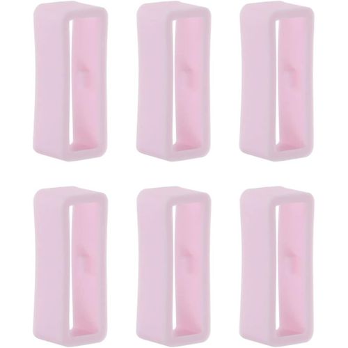 Eryi-6pcs Montre Sangle Boucle Attache Anneaux 18mm Caoutchouc Montre Support Gardien Silicone Pour Montre Bande, Clair Rose