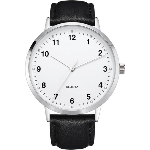 Eryi-Montre À Quartz Classique Pour Homme Avec Bracelet En Cuir - Facile À Lire - Style Décontracté Et Minimaliste
