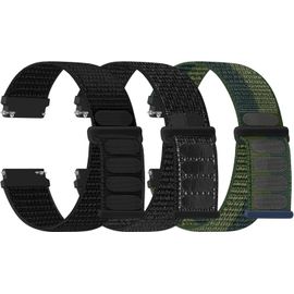 Eryi-Lot De 3 Bracelets De Montre En Nylon - 16 Mm, 18 Mm, 20 Mm, 22 Mm - Fermeture Rapide - Tissu Respirant - Bracelet De Rechange Réglable - Pour Homme Et Femme