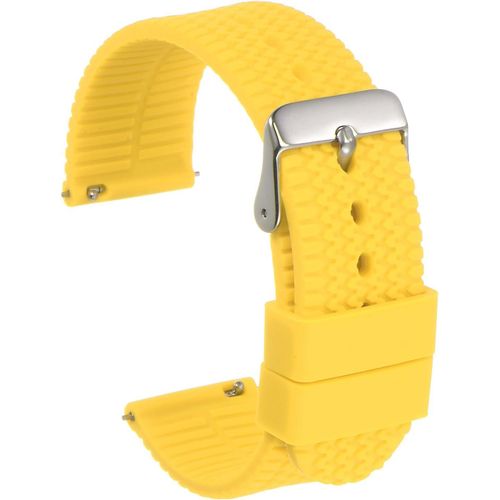 Eryi-Bracelet De Montre En Silicone De 24 Mm De Largeur Avec Boucle En Acier Inoxydable Plaqué, Libération Rapide, Bracelet En Caoutchouc Souple Pour Hommes Et Femmes, Jaune
