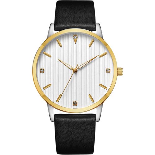 Eryi-Montre Homme Femme Cuir Analogique Quartz Montre De Couple Étanche Lumineux Montre Cadeau Pour Homme Femme