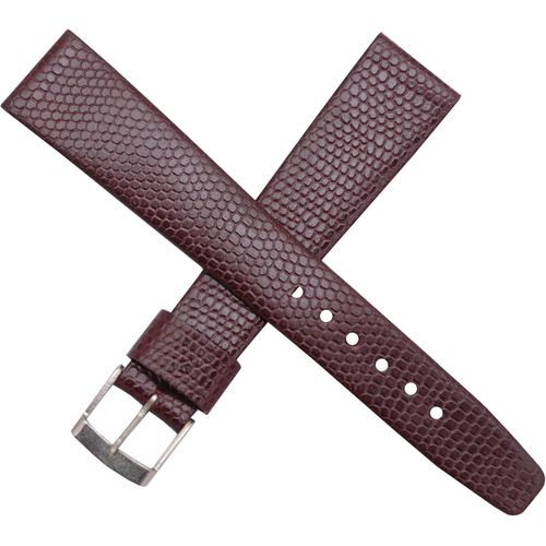 Eryi-Bracelet De Montre En Cuir Legitimo Grain Lézard Grenat 18 Mm Pour Homme New Old Stock 1960 1970 - Bracelet Original Vintage - Strap Bracelet D'horlogerie Ancienne, Bordeaux, 18 Mm, Rétro
