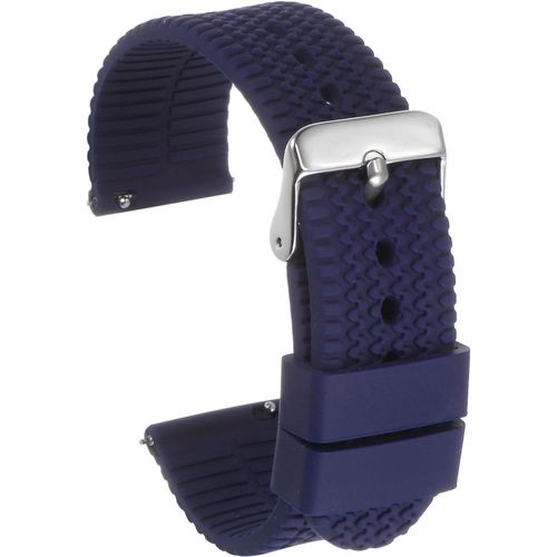 Eryi-Bracelet De Montre En Silicone De 24 Mm De Largeur Avec Boucle En Acier Inoxydable Plaqué, Libération Rapide, Bracelet En Caoutchouc Souple Pour Hommes Et Femmes, Bleu Foncé