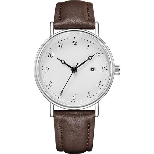 Eryi-Montre Homme Femme En Cuir: Rond Montre Couple Analogique Quartz Montre Romantique Paire Lui Et Le Sien
