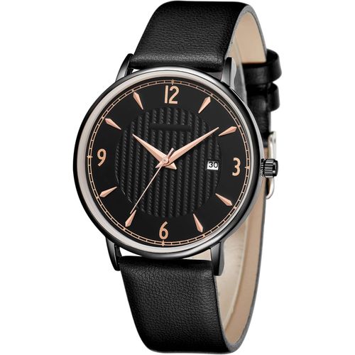 Eryi-Bracelet Montre Femme Homme Cuir Etanche Quartz Analogique Sports Simple Elegante