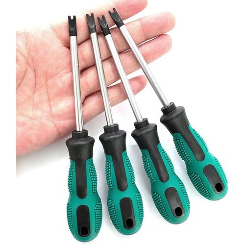 ERYI-4 Pcs Tournevis Magnétique De Type-U, M1.7/M2.0/M2.3/M2.6 Jeu De Tournevis En Forme De U Acier Au Chrome Vanadium + Tournevis À Fourche Pp U Kit D'Outils À Main Multifonction Crv