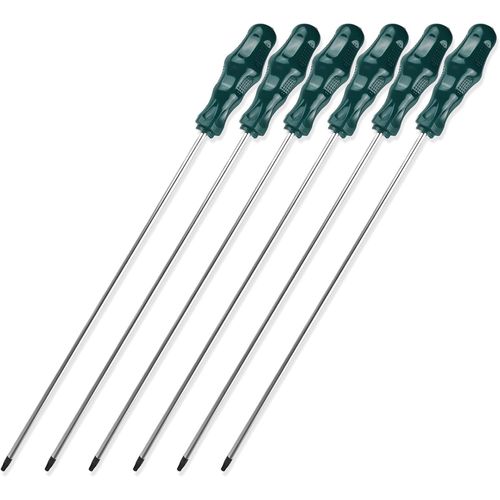 ERYI-Lot De 6 Tournevis Longs Torx Magnétiques : Lame 400 Mm, Poignée En Plastique (T15, T20, T25, T27, T30, T40)