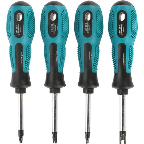 ERYI-Lot De 4 Tournevis En Forme De Fourche En U, Tournevis Magnétique Antidérapant Crv, Outil À Main Multifonctionnel