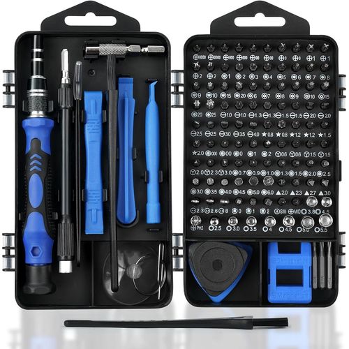 Eryi-Tournevis De Précision124 En 1 Bleu Kit Mini Tournevis Magnétique Set Outils Informatique De Réparation Portable Tournevis De Précision Pour Smartphones, Ipads, Tablettes, Electronique
