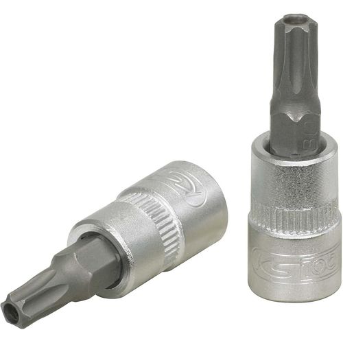 ERYI-911.1465-E Douille Tournevis Torx 25 Percé - 1/4'' - Chromemat - Sur Support