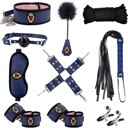Eryi-Kits De Bondage Ensemble De Servitude Bdsm Sm Set Sex Toys Érotiques Pour Couple 11 Pièces Infirmière Rouge