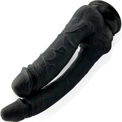 Eryi-Godemichet Double 20 Et 14cm Godemichets ¿3.3 Et 3.9cm Gode Ventouse Étanche Sex Toy¿S Femme Noir Dildo Double Gode Sextoys Flexible Sex Toys Anals Gode Femme Sex Gode Realiste Gode Anale Fops D