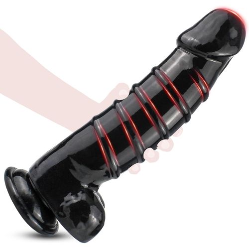 Eryi-Gode Réaliste Large,Noir Gode Realiste Avec Ventouse,Plug Anale,Prostate Homme,Extenseur Xxl,Masturbateurs Masculins,Jouets Sexuels Pour Les Hommes Femme Couples Sexe Extrême (S)