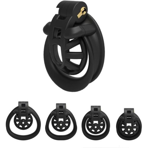 Eryi-Cage De Chasteté Plate, Petite Cage De Chasteté, Cage De Chasteté Inversée Pour Hommes Penis Cage Man Dark Lock Design, Bonne Dissimulation, Couples Bondage Sm Sex Toys V (B)