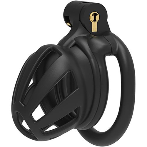 Eryi-3d Résine Cage De Chasteté Homme Set De 4 Anneaux Péniens Petit Respirant Sissy Chastity Cage Homme Avec Serrure Cachée Et Clés Adulte Sm Cock Bondage Esclave Sex Toys (Short-Flat,Black)