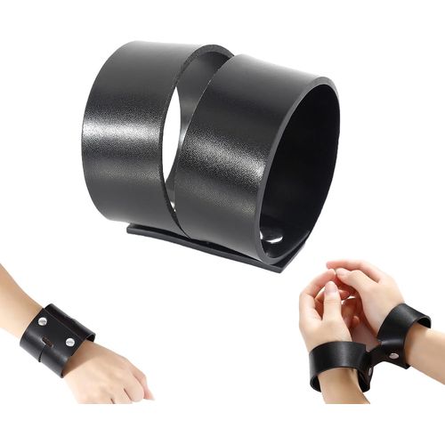 Eryi-Bdsm Cuir Menottes Bondage Kit Lit Noir Menottes Sexe Adulte Jeu De Rôle Menottes Jouets Sexuels Pour Couples (Small)