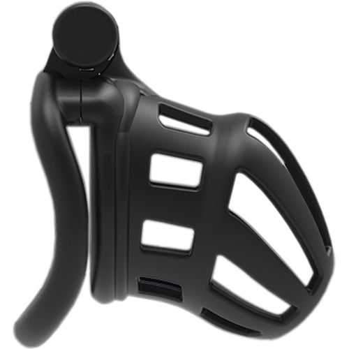 Eryi-3d Résine Cage De Chasteté Homme Set De 4 Anneaux Péniens Petit Respirant Sissy Chastity Cage Homme Avec Serrure Cachée Et Clés Adulte Sm Cock Bondage Esclave Sex Toys (Long-Curved,Black)
