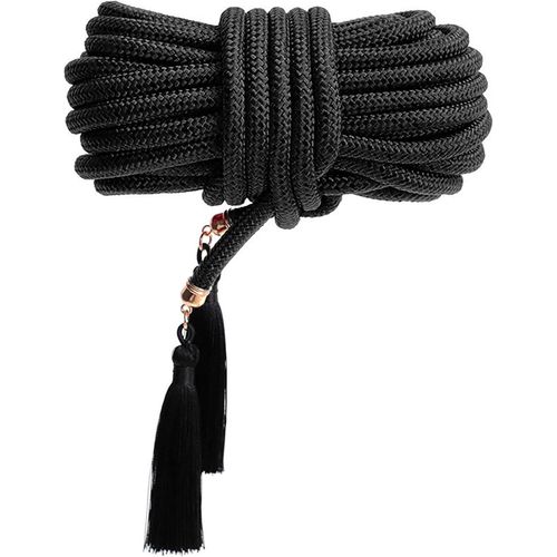 Eryi-Sex Bondage Avec Franges 10m Corde Bdsm Douce Pour Jeux Fetish Couples Menottes Chevillières Attache (Black)