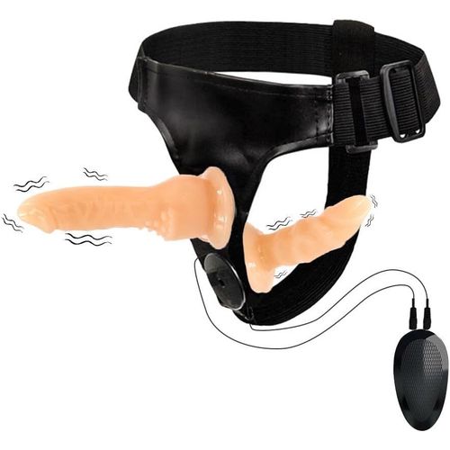 Eryi-Strap On Godes Ceintures, Gode Ceinture Double Couple Réaliste Vibrant Avec 2 Godes, Lesbien Vibromasseurs Feminin Sex Toy¿S Femme Gode Femme Sex