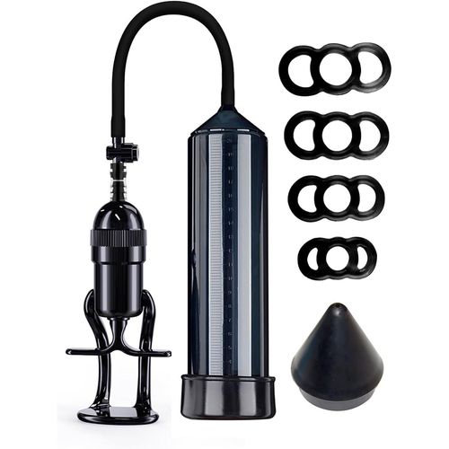 Eryi-Pompe À Pénis Jouet Sexuel Avec Tirant Manuel, Pompes À Vide Pénis Extenseur De Pénis Pour Hommes, Forte Conception D'adsorption Pompe À Pénis Agrandissement Du Pénis Avec Coupe (Black)