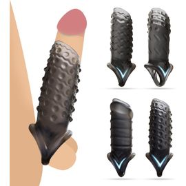 Eryi-Gaine Pénis 4 Pièces Pour Homme, Gaine Pénis Agrandissement Du Pénis Éjaculation Retardée Massage Vaginal Sextoys Pour Couples