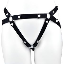 Eryi-Ceinture De Chasteté Fixe Pour Hommes,Ceinture Élastique Réglable Chastity Belt On Dildo String,Cage À Pénis/Ockring/Godemiché Anti-Chute Cb Accessoires De Bondage Pour Hommes (Black)