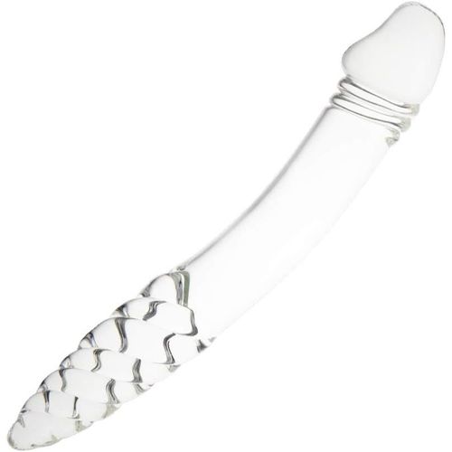 Eryi-Godemichets Double Dong Double Godes En Verre, Anal Dildo Crystal Penis Butt Plug Stimulation Du Point G Anal Sex Toys Pour Hommes Femmes Transparent