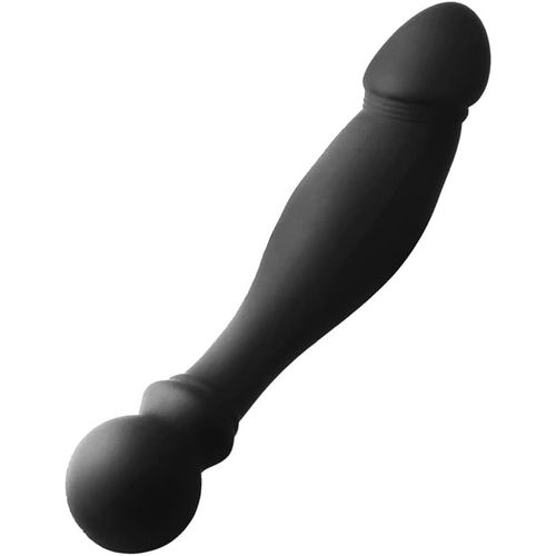 Eryi-Gode Noir À Double Tête, Gode En Silicone Réaliste Pour La Simulation Du Vagin Anal Et Le Massage De La Prostate Stimulation Du Point G Anal Dilos Masturbation Sex Toys Pour Homme Femme
