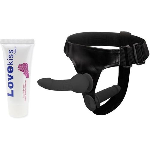 Eryi-Godes Ceintures, Noir Gode Ceinture Double Pénétration Couple Silicone, Gode Realiste, Godemichets Anus, Gode Femme Sex Realiste, Sex Toy¿S Couple, Jouet Sexualité Couple