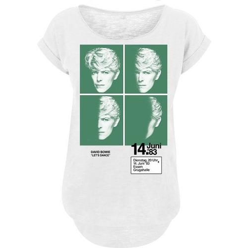 F4nt4stic T-Shirt 'david Bowie 1983 Concert Poster'  Vert / Noir / Blanc