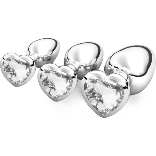 Eryi-3 Pièces Plug Anale,Plug Anale Debutant Grand Moyenne Petite Taille Plug,Et Facilement Nettoyable,Jouets Sexuels Anaux De Luxe En Forme De Coeur Sex Toys Butt Plug Pour Homme Femme (Blanc)