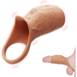 Eryi-Gaine De Pénis Vibromasseur, 10 Modes De Vibration Cock Ring Pour Améliorer L'érection Et Retarder L'éjaculation, Masturbateurs Masculins (Couleur Chair)