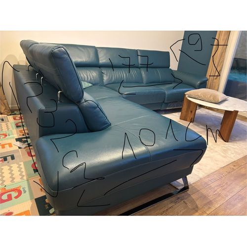 Canapé Cuir D¿Angle Électrique + Prise Usb