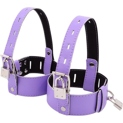 Eryi-Menotte Femme Sexy Érotique De Cheville Avec Cadenas Cuir Attaches Réglables & Bondage 5 Couleurs Ensemble De Jouets Sexuels Pour Femmes Hommes Sangles Bdsm Sex Toy Pour Couples (Purple)
