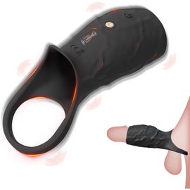 Eryi-Gaine De Pénis Vibromasseur, 10 Modes De Vibration Cock Ring Pour Améliorer L'érection Et Retarder L'éjaculation, Masturbateurs Masculins (Noir)
