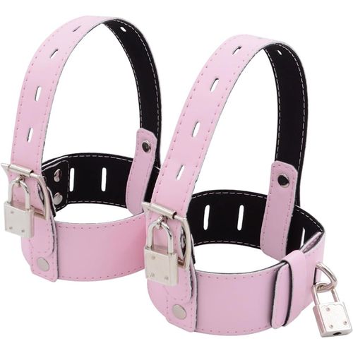 Eryi-Menotte Femme Sexy Érotique De Cheville Avec Cadenas Cuir Attaches Réglables & Bondage 5 Couleurs Ensemble De Jouets Sexuels Pour Femmes Hommes Sangles Bdsm Sex Toy Pour Couples (Pink)