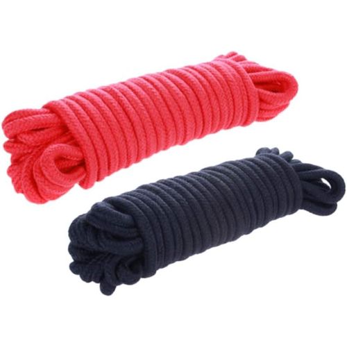 Eryi-2x 10m Corde Bondage Corde Ensemble Contraintes Sexe Ensemble Bondage Rope Set Soft Sm Bondage Set Jouets Pour Couples Bondage Jeux (Marron) (Noir + Rouge)